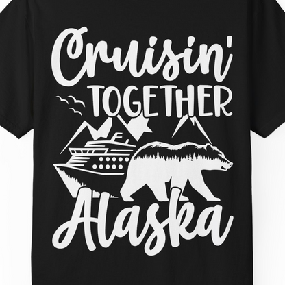 Alaska Cruise Adventure Shirt Comfort Colors T-Shirt – Black – Alaska Cruise Shirts Close Up