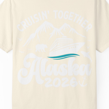 Alaska Cruise Adventure Shirt Comfort Colors T-Shirt – Ivory – Alaska Cruise Shirts Close Up
