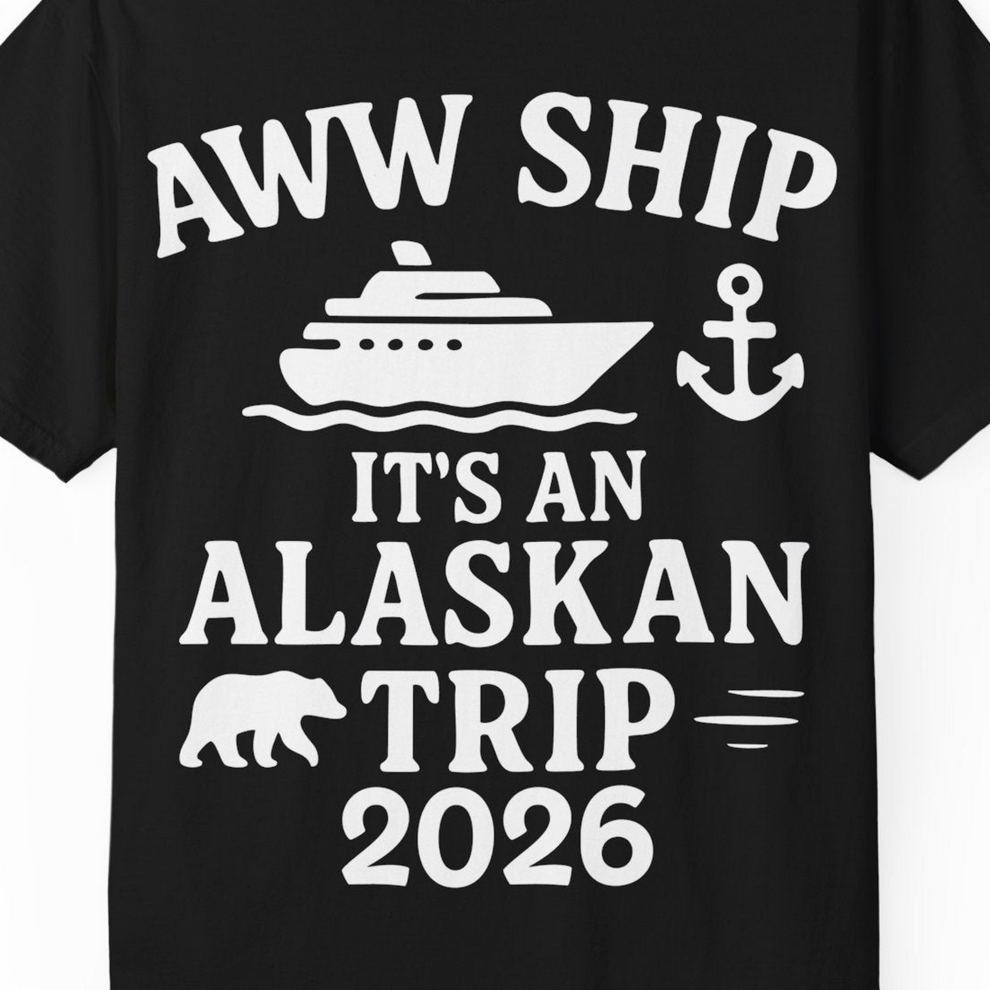Alaska Cruise Shirt Comfort Colors T-Shirt – Black – Alaska Cruise Shirts Close Up