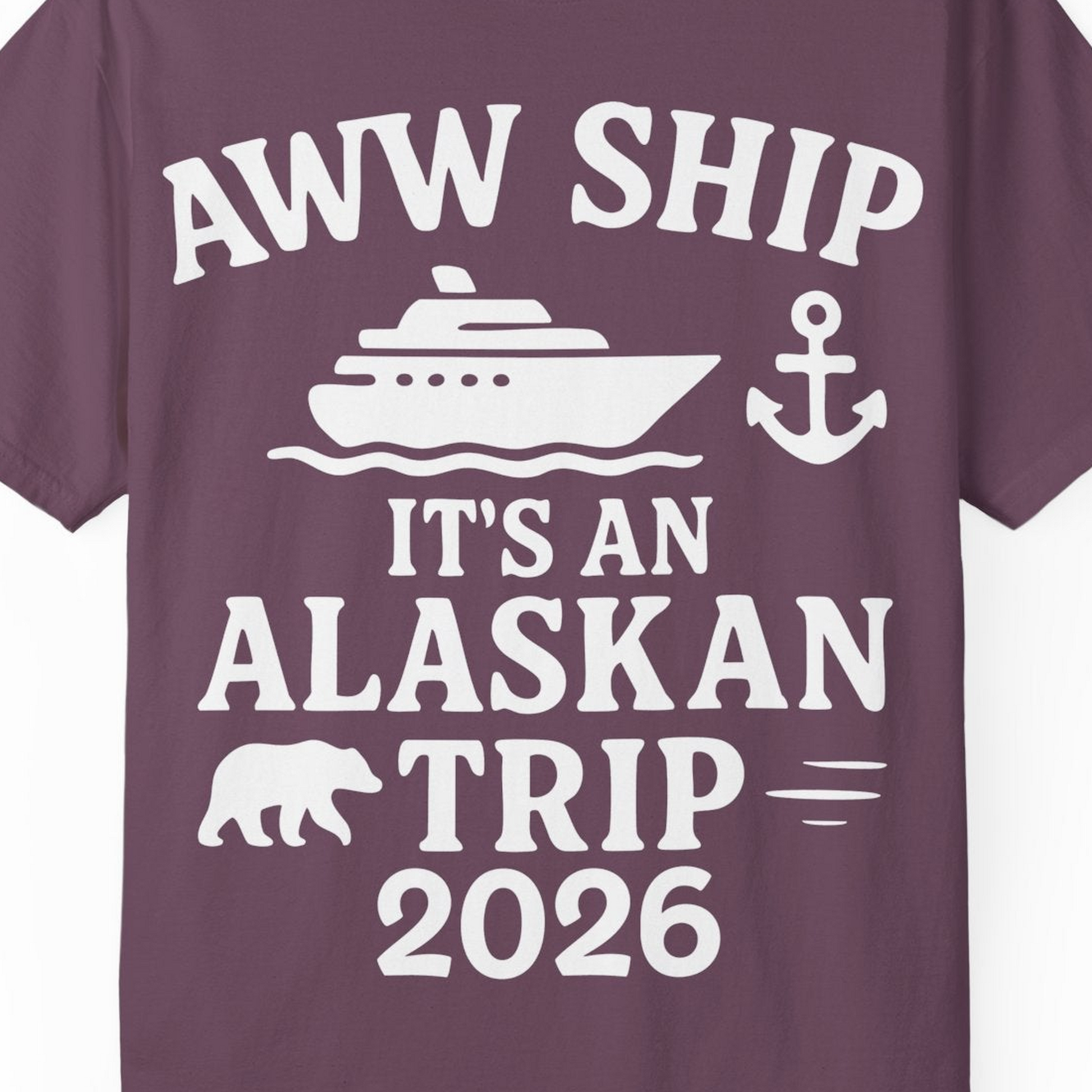 Alaska Cruise Shirt Comfort Colors T-Shirt – Berry – Alaska Cruise Shirts Close Up