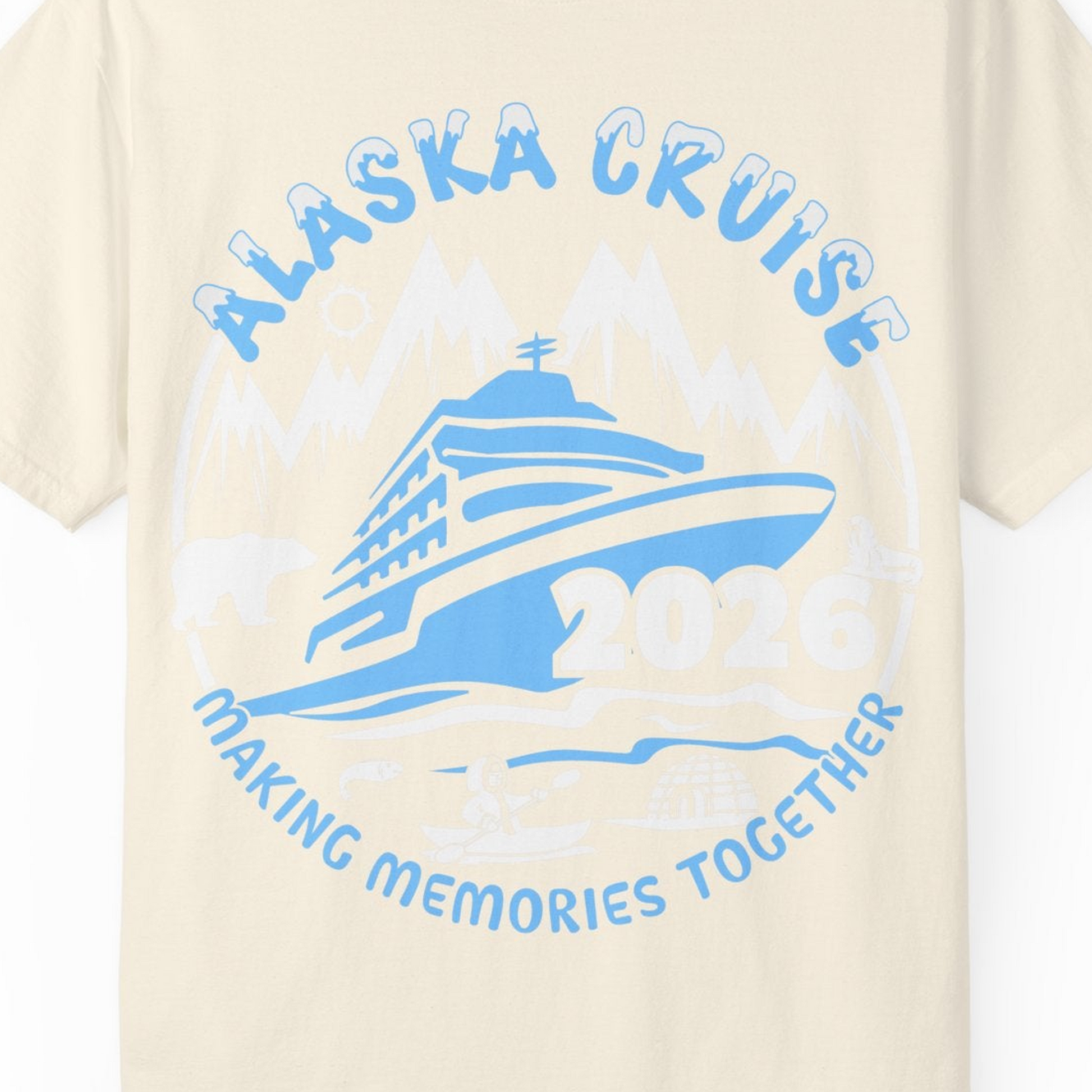 Alaska Cruise 2026 Shirt Comfort Colors T-Shirt – Ivory – Alaska Cruise Shirts Close Up