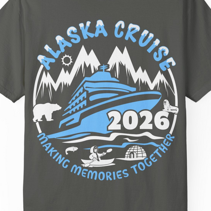Alaska Cruise 2026 Shirt Comfort Colors T-Shirt – Pepper – Alaska Cruise Shirts Close Up