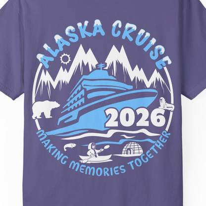 Alaska Cruise 2026 Shirt Comfort Colors T-Shirt – Grape – Alaska Cruise Shirts Close Up