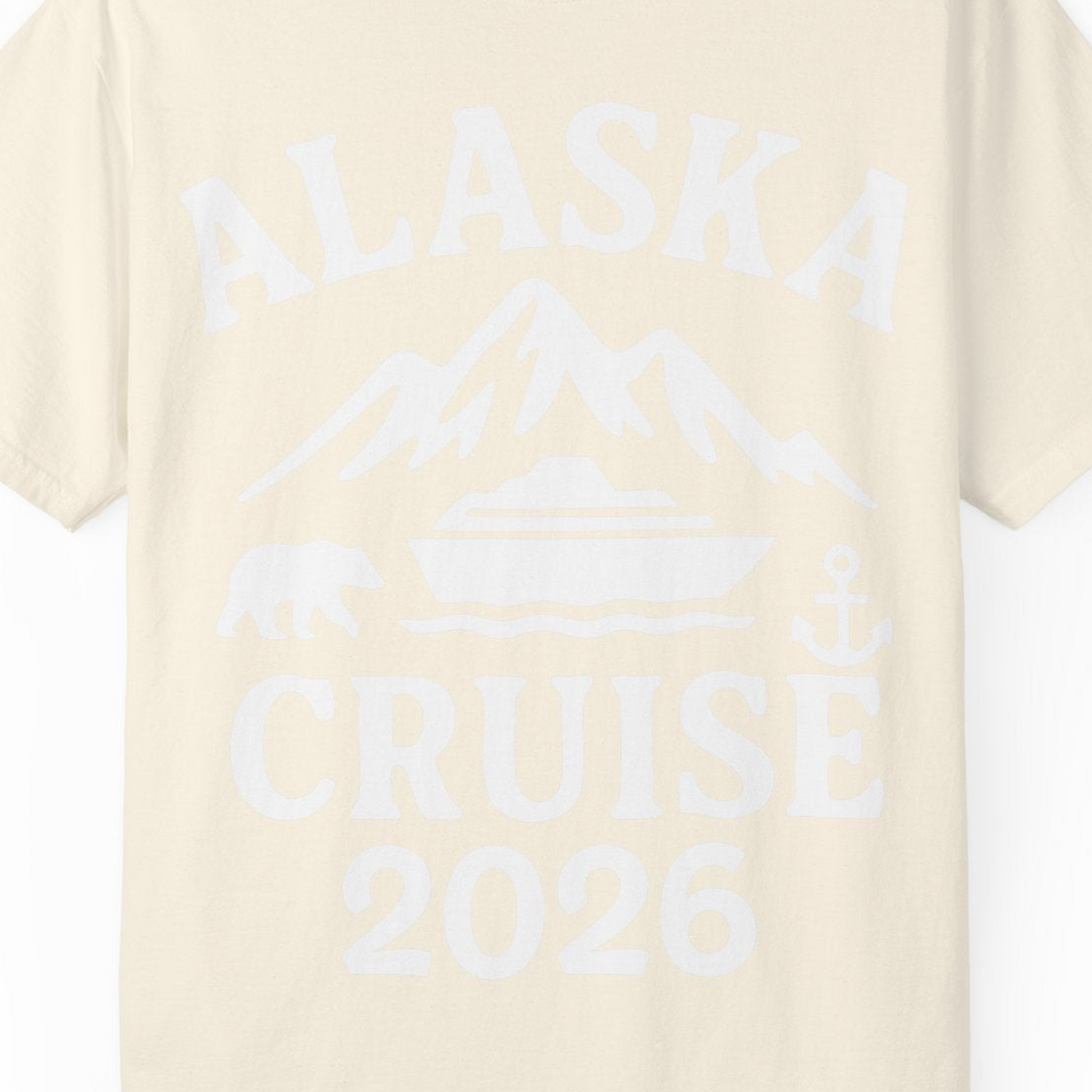 Alaska Cruise 2026 Shirt Comfort Colors T-Shirt – Ivory – Alaska Cruise Shirts Close Up