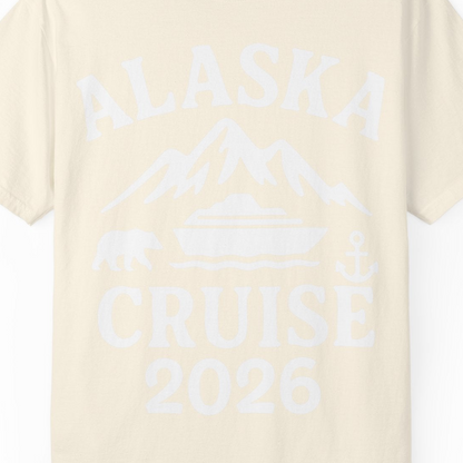 Alaska Cruise 2026 Shirt Comfort Colors T-Shirt – Ivory – Alaska Cruise Shirts Close Up