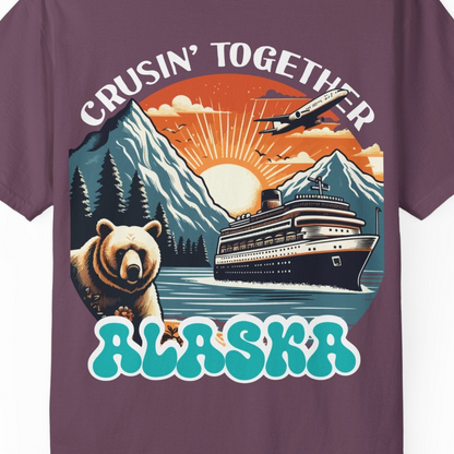 Alaska Cruise Shirt Comfort Colors T-Shirt – Berry – Alaska Cruise Shirts Close Up