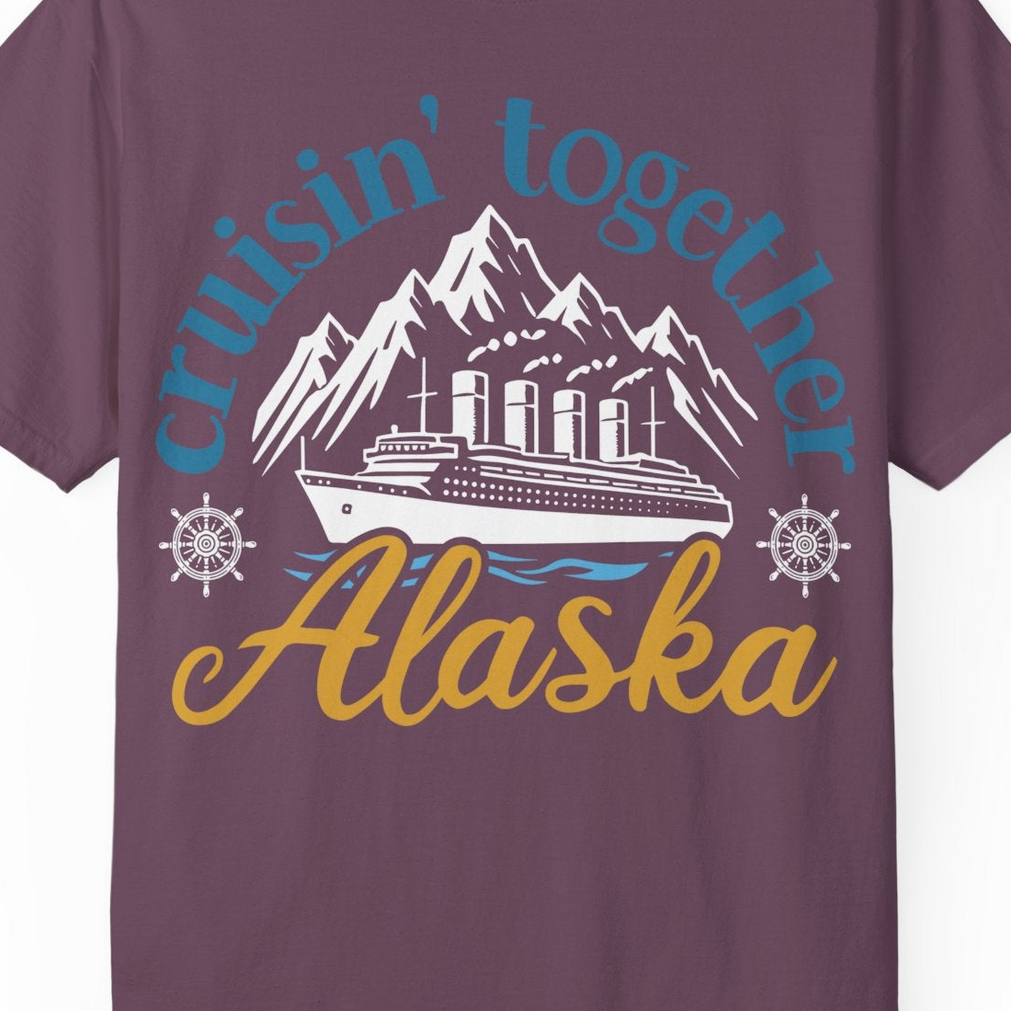 Alaska Cruise Adventure Shirt Comfort Colors T-Shirt – Berry – Alaska Cruise Shirts Close Up