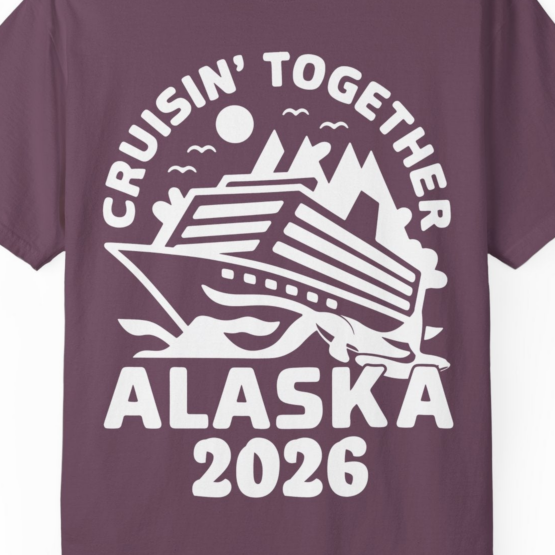 Cruisin Together Alaska Cruise Shirt Comfort Colors T-Shirt – Berry – Alaska Cruise Shirts Close Up