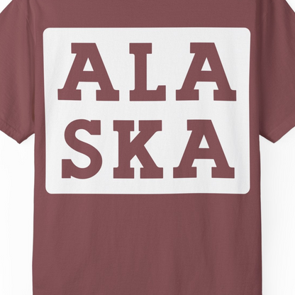 Bold Alaska Block Text Shirt Comfort Colors T-Shirt – Brick – Alaska Cruise Shirts Close Up