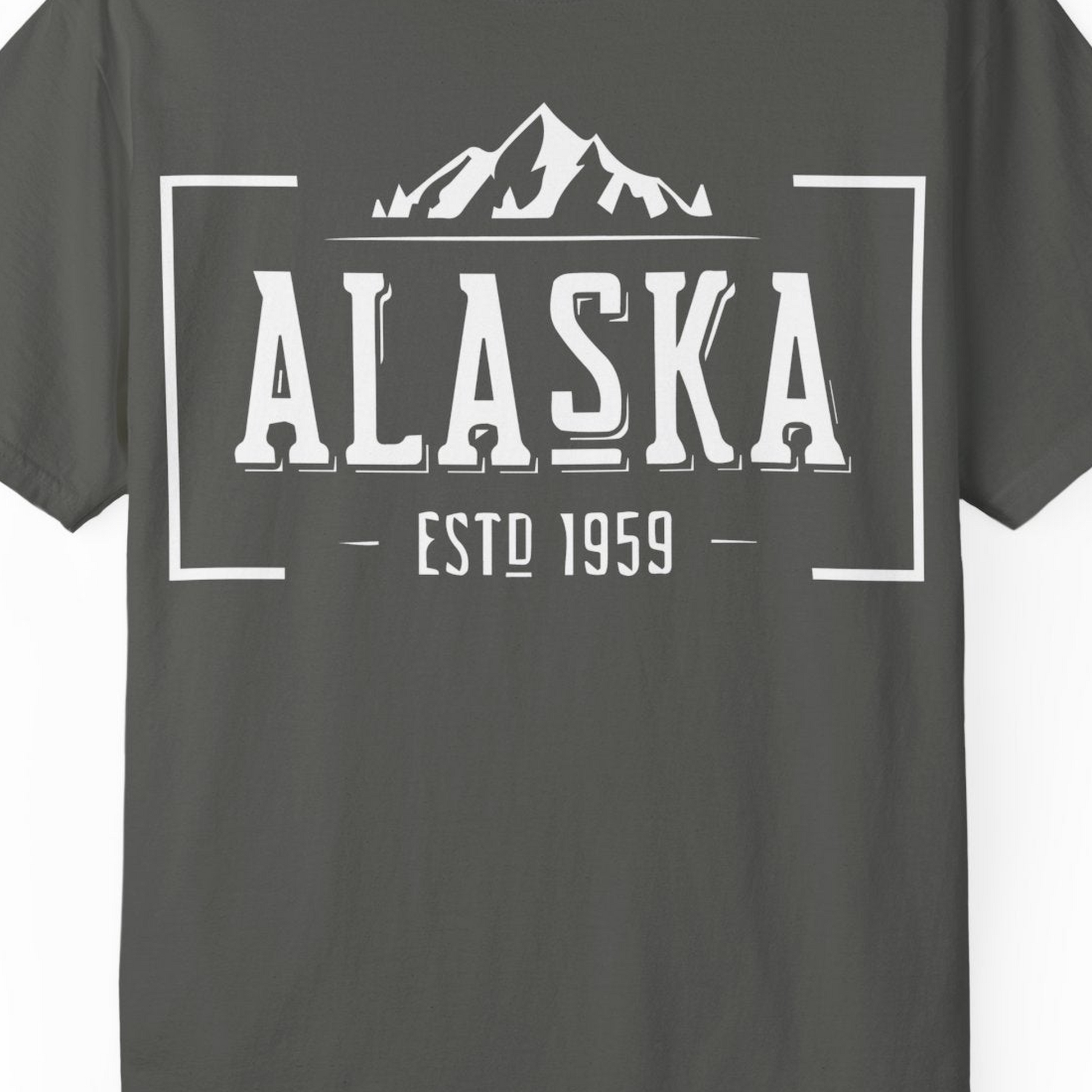 Vintage Alaska Estd 1959 Shirt Comfort Colors T-Shirt – Pepper – Alaska Cruise Shirts Close Up