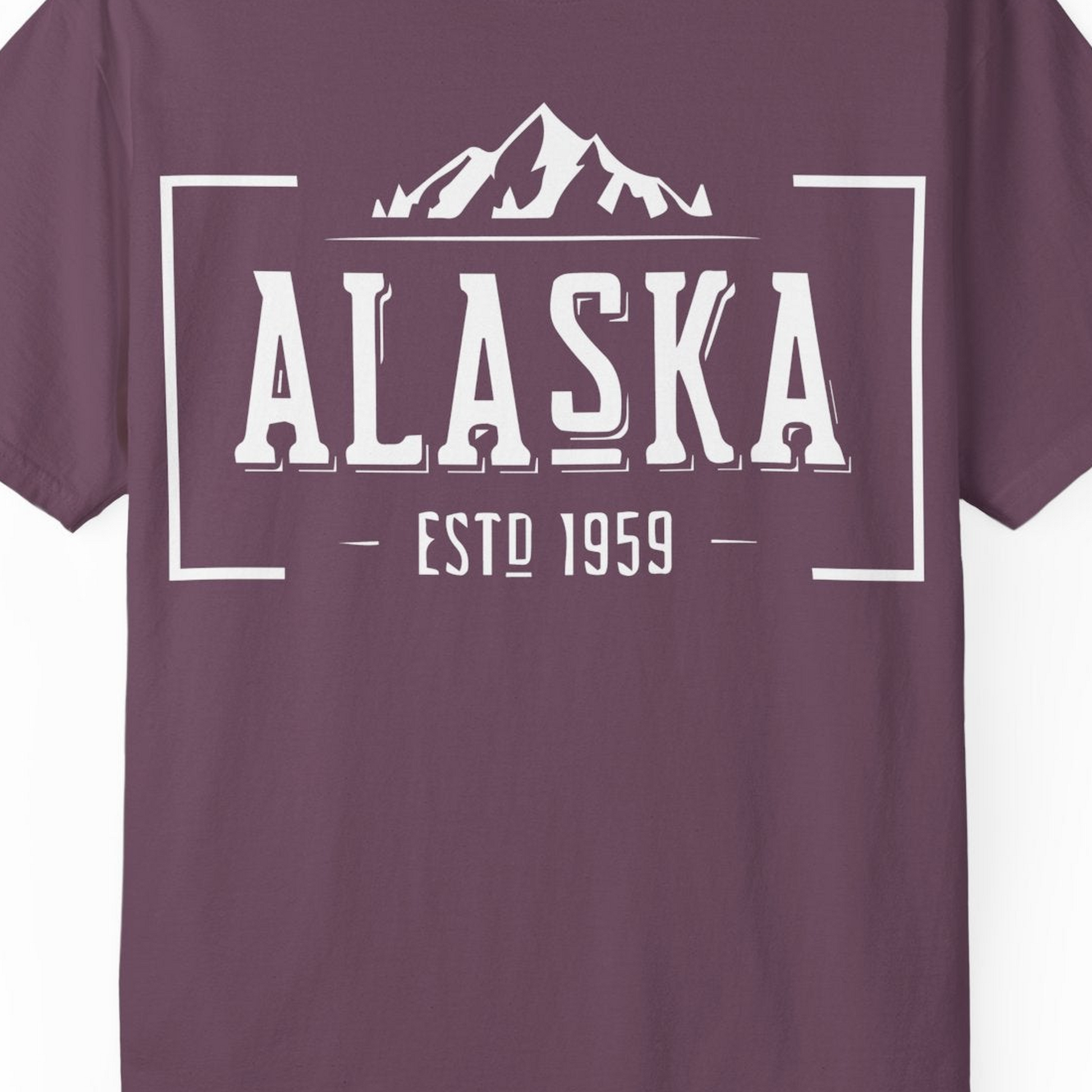 Vintage Alaska Estd 1959 Shirt Comfort Colors T-Shirt – Berry – Alaska Cruise Shirts Close Up