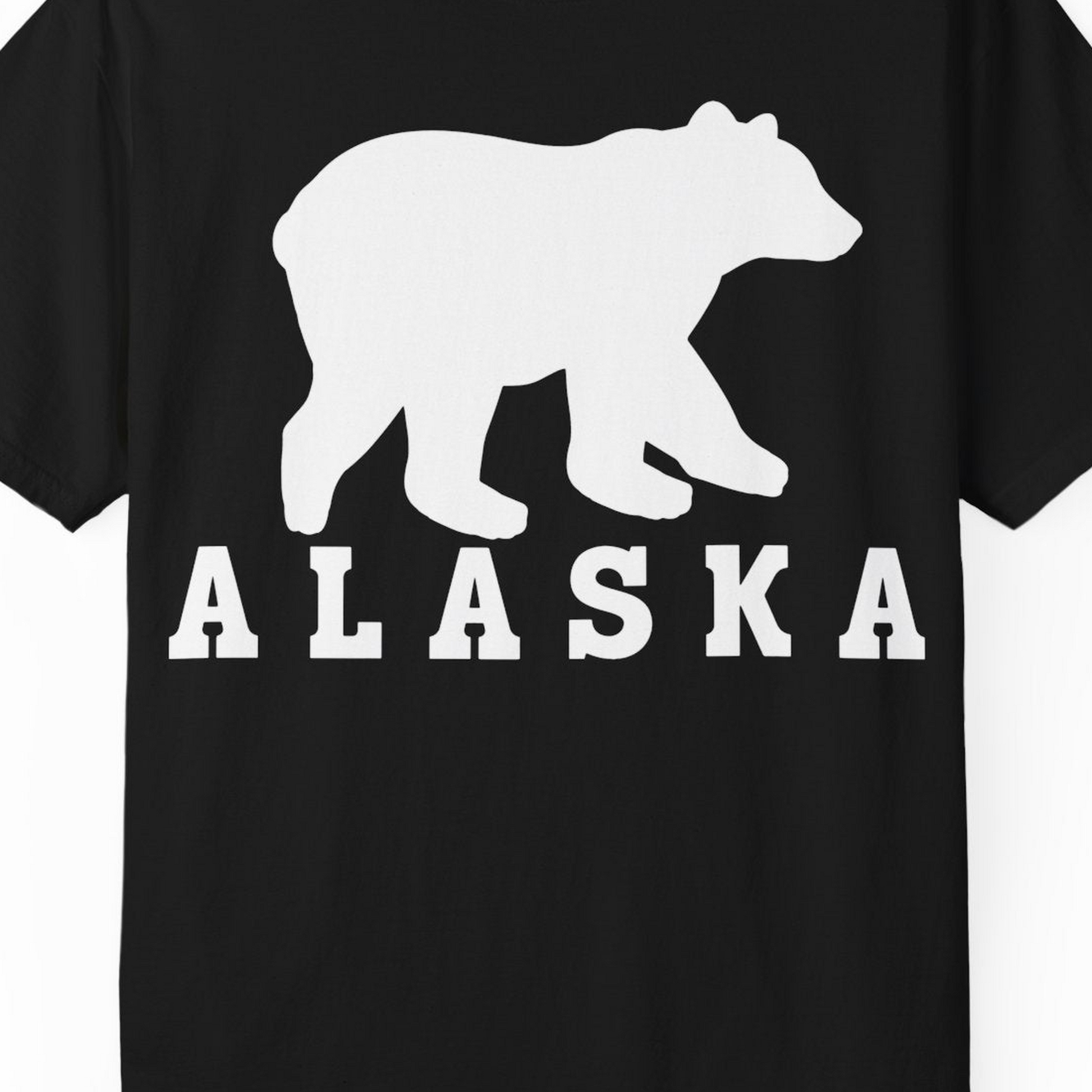 Alaska Bear Silhouette Shirt Comfort Colors T-Shirt – Black – Alaska Cruise Shirts Close Up