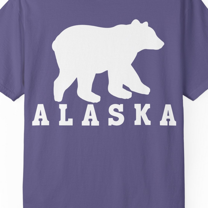 Alaska Bear Silhouette Shirt Comfort Colors T-Shirt – Grape – Alaska Cruise Shirts Close Up