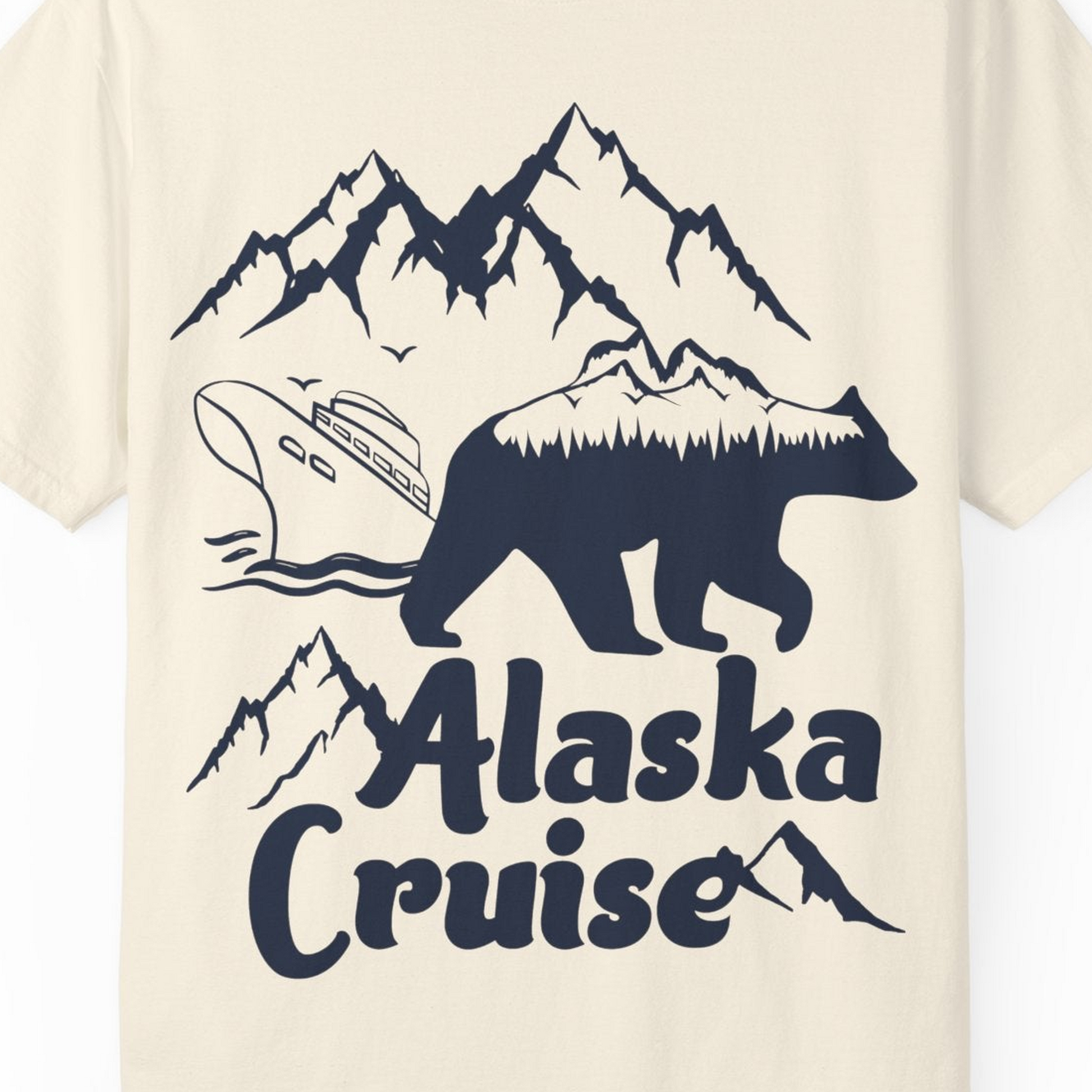 Alaska Cruise Shirt Comfort Colors T-Shirt – Ivory – Alaska Cruise Shirts Close Up