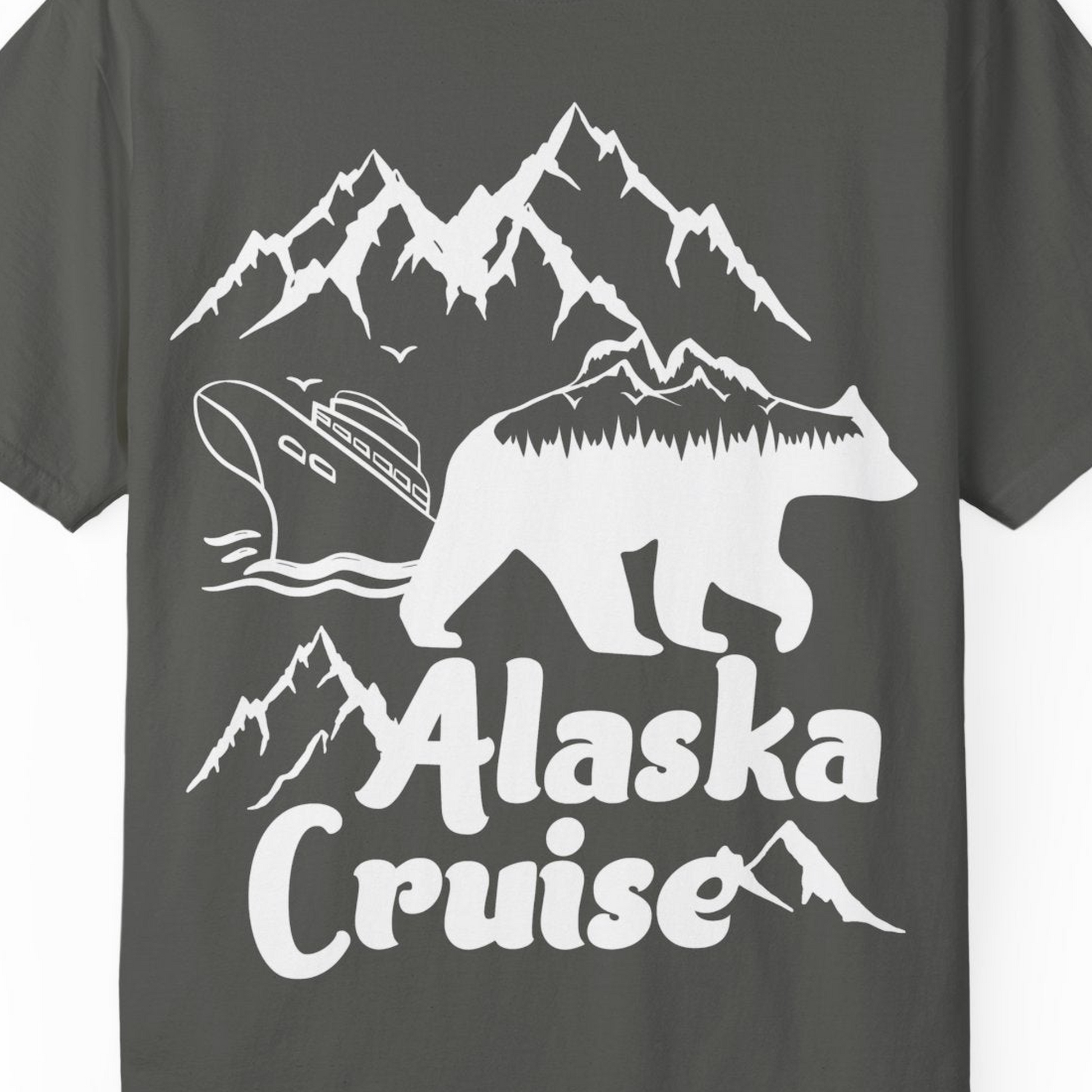 Alaska Cruise Shirt Comfort Colors T-Shirt – Pepper – Alaska Cruise Shirts Close Up