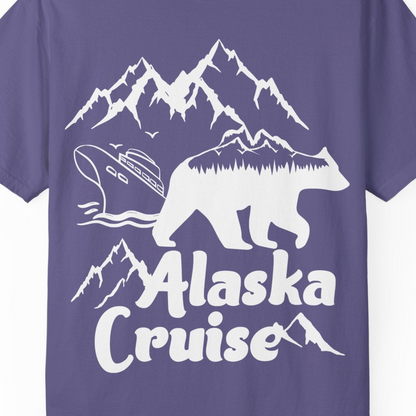 Alaska Cruise Shirt Comfort Colors T-Shirt – Grape – Alaska Cruise Shirts Close Up