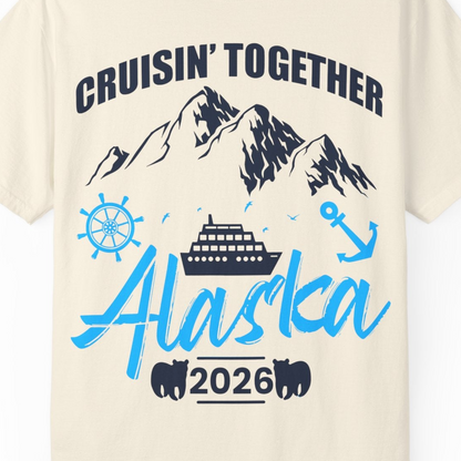 Alaska Cruise Group Adventure Shirt Comfort Colors T-Shirt – Ivory – Alaska Cruise Shirts Close Up