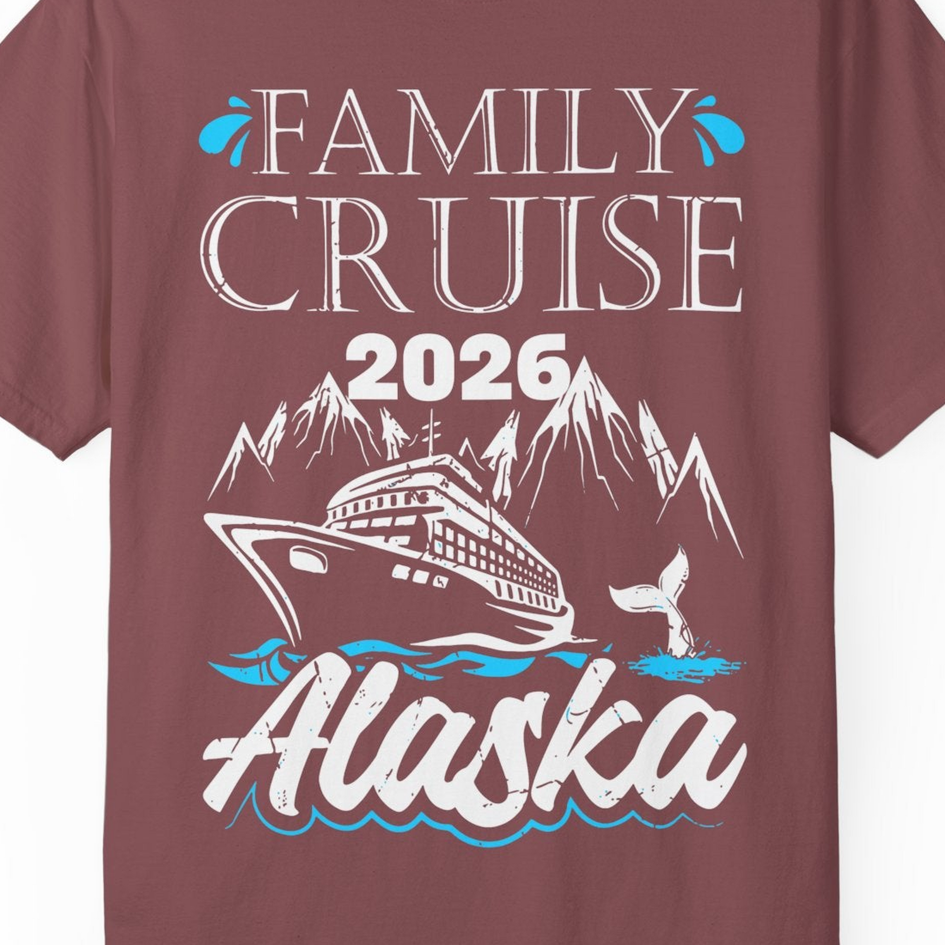 Alaska Family Cruise Shirt Comfort Colors T-Shirt – Brick – Alaska Cruise Shirts Close Up