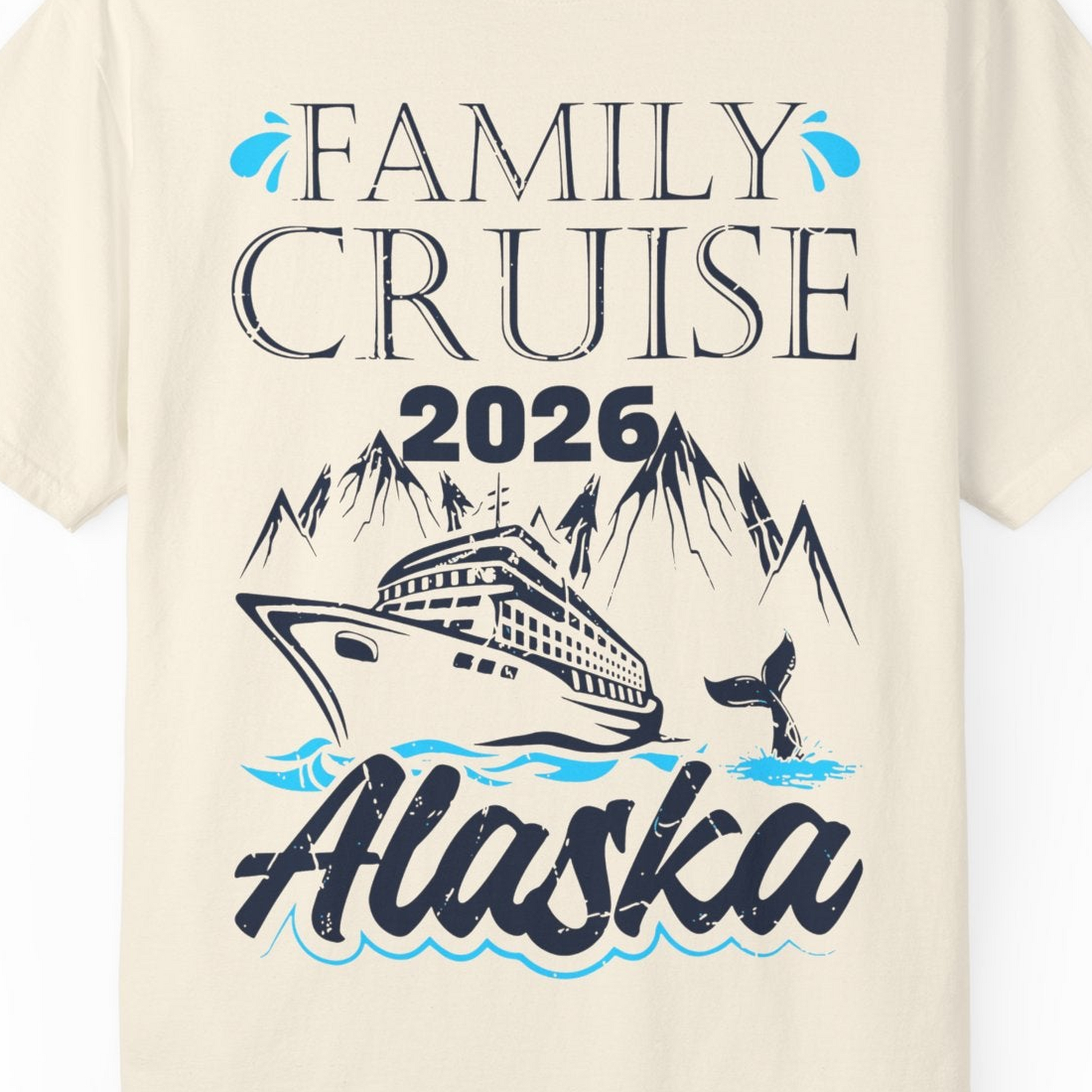 Alaska Family Cruise Shirt Comfort Colors T-Shirt – Ivory – Alaska Cruise Shirts Close Up