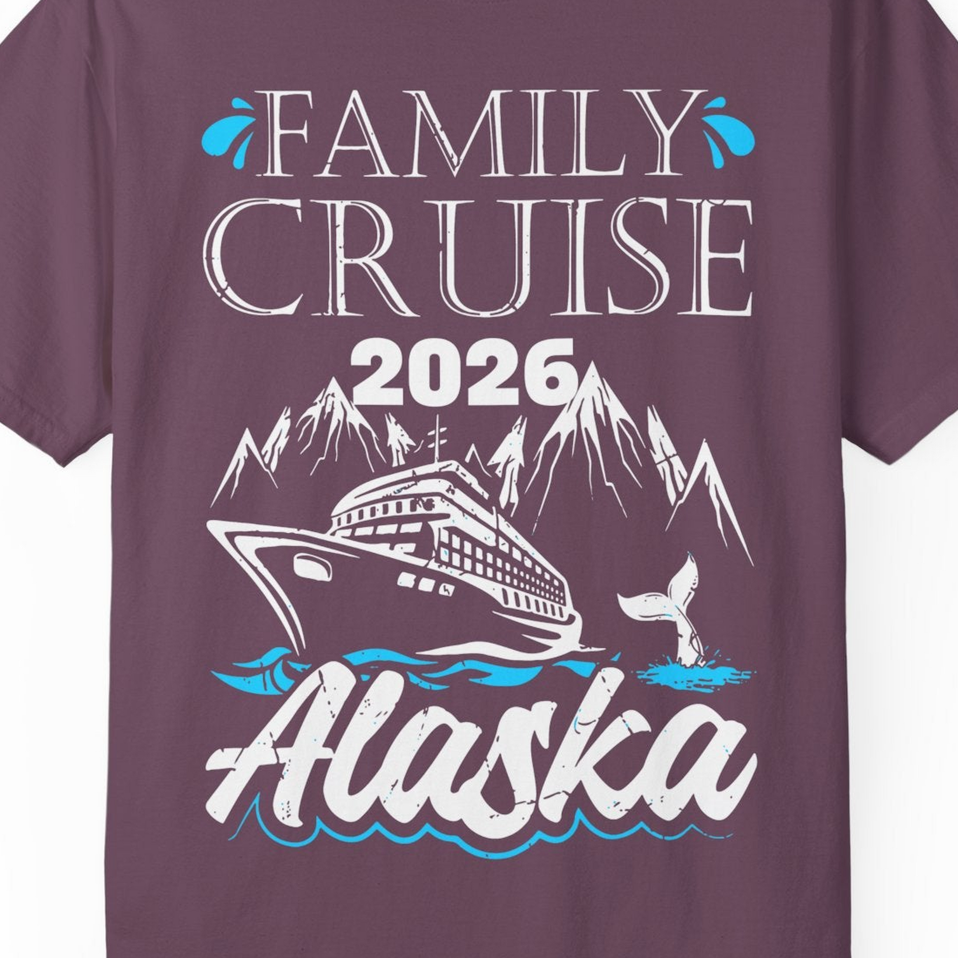 Alaska Family Cruise Shirt Comfort Colors T-Shirt – Berry – Alaska Cruise Shirts Close Up