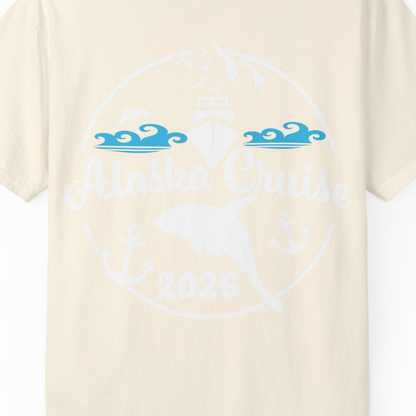 Alaska Cruise 2026 Shirt Comfort Colors T-Shirt – Ivory – Alaska Cruise Shirts Close Up