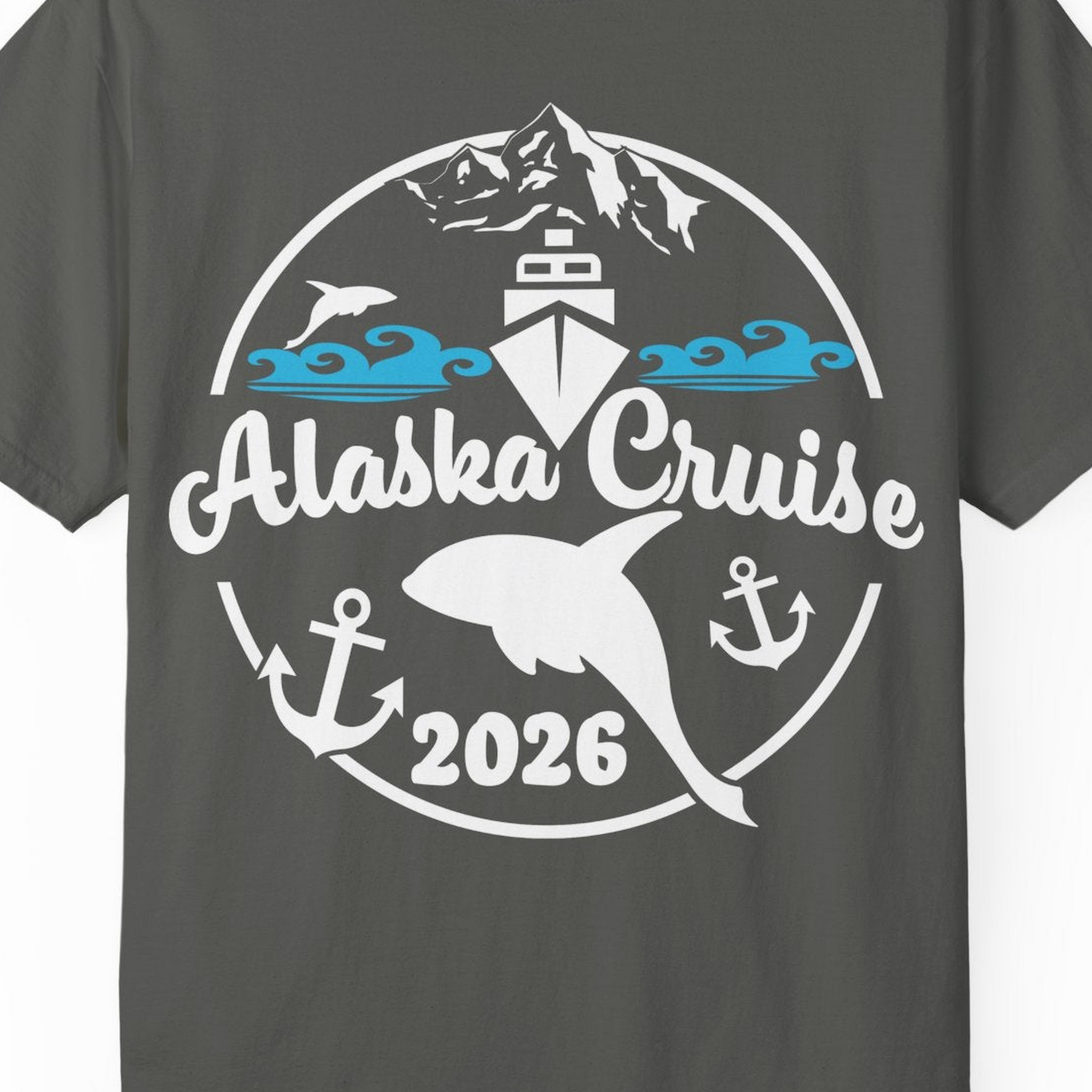 Alaska Cruise 2026 Shirt Comfort Colors T-Shirt – Pepper – Alaska Cruise Shirts Close Up