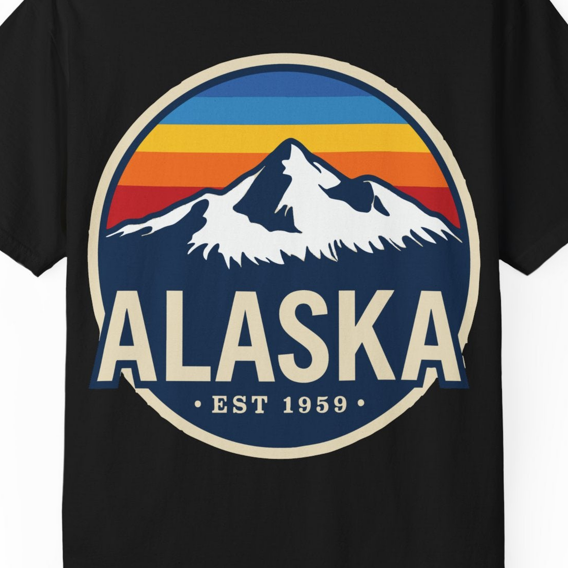 Alaska Vintage Shirt Comfort Colors T-Shirt – Black – Alaska Cruise Shirts Close Up