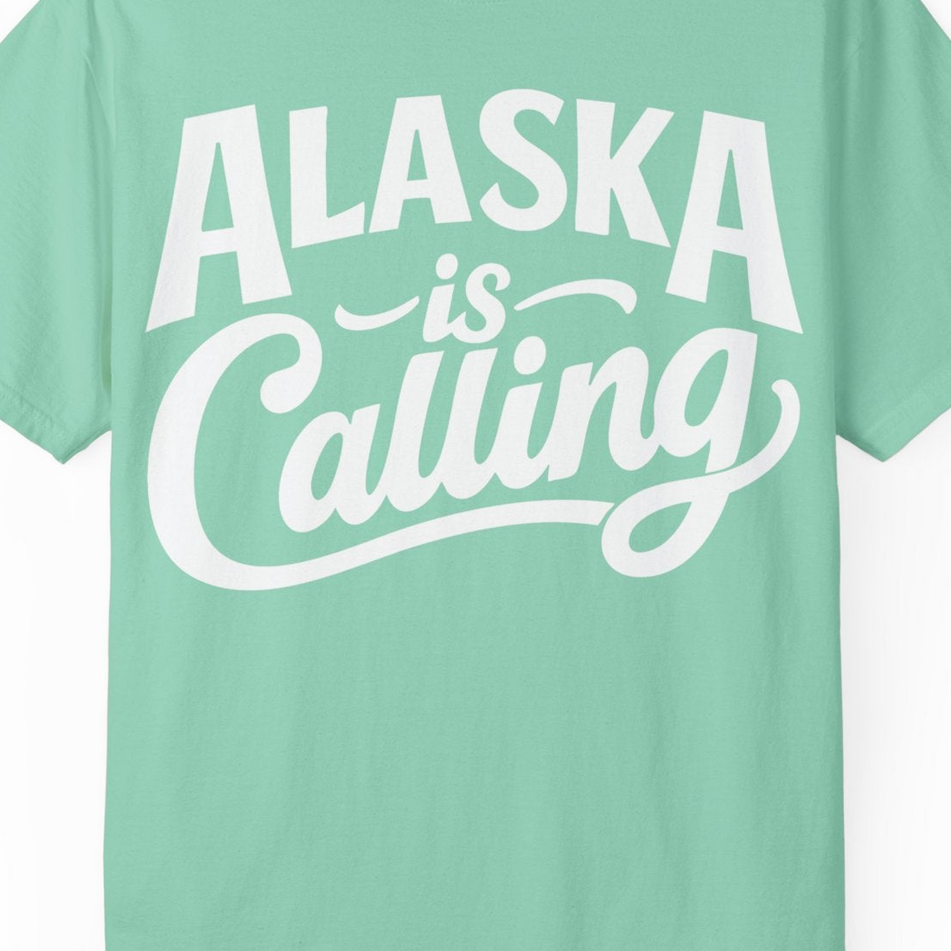 Alaska Is Calling Shirt Comfort Colors T-Shirt – Island Reef – Alaska Cruise Shirts Close Up