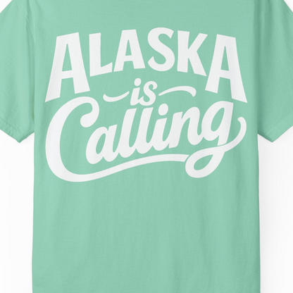 Alaska Is Calling Shirt Comfort Colors T-Shirt – Island Reef – Alaska Cruise Shirts Close Up