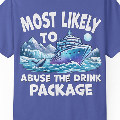 Funny Alaska Cruise Shirt Comfort Colors T-Shirt – Periwinkle – Alaska Cruise Shirts Close Up