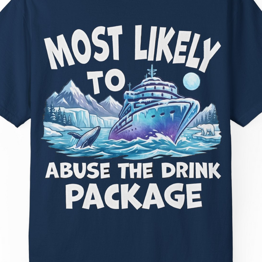 Funny Alaska Cruise Shirt Comfort Colors T-Shirt – Navy – Alaska Cruise Shirts Close Up