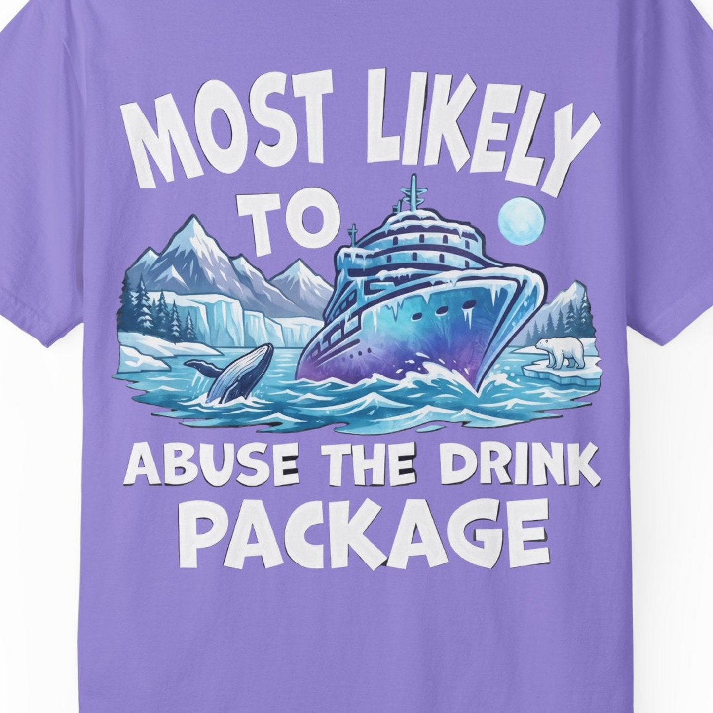 Funny Alaska Cruise Shirt Comfort Colors T-Shirt – Violet – Alaska Cruise Shirts Close Up