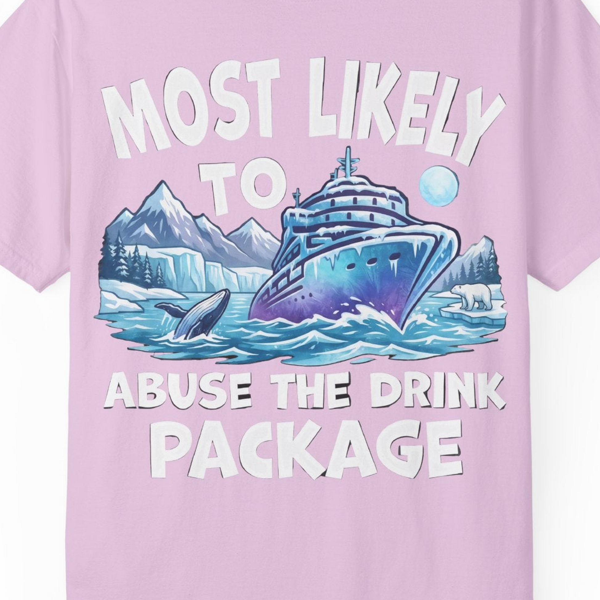 Funny Alaska Cruise Shirt Comfort Colors T-Shirt – Orchid – Alaska Cruise Shirts Close Up