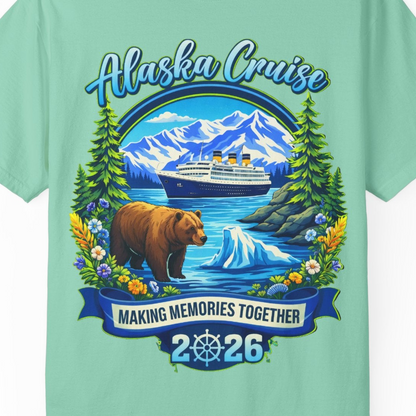 Alaska Cruise 2026 Family Shirt Comfort Colors T-Shirt – Island Reef – Alaska Cruise Shirts Close Up