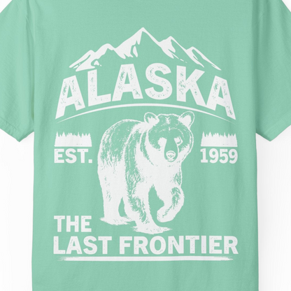Alaska Bear Shirt Comfort Colors T-Shirt – Island Reef – Alaska Cruise Shirts Close Up