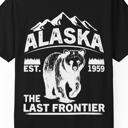 Alaska Bear Shirt Comfort Colors T-Shirt – Black – Alaska Cruise Shirts Close Up