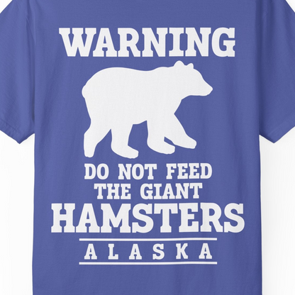 Funny Alaska Bear Warning Shirt Comfort Colors T-Shirt – Periwinkle – Alaska Cruise Shirts Close Up