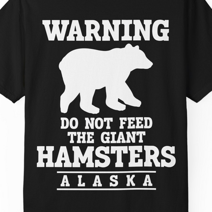 Funny Alaska Bear Warning Shirt Comfort Colors T-Shirt – Black – Alaska Cruise Shirts Close Up