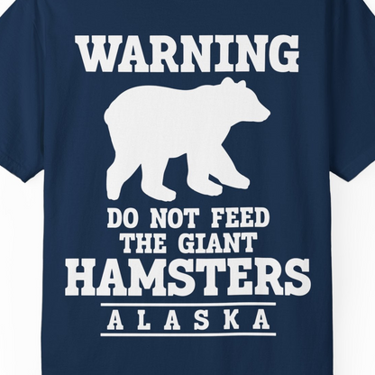 Funny Alaska Bear Warning Shirt Comfort Colors T-Shirt – Navy – Alaska Cruise Shirts Close Up