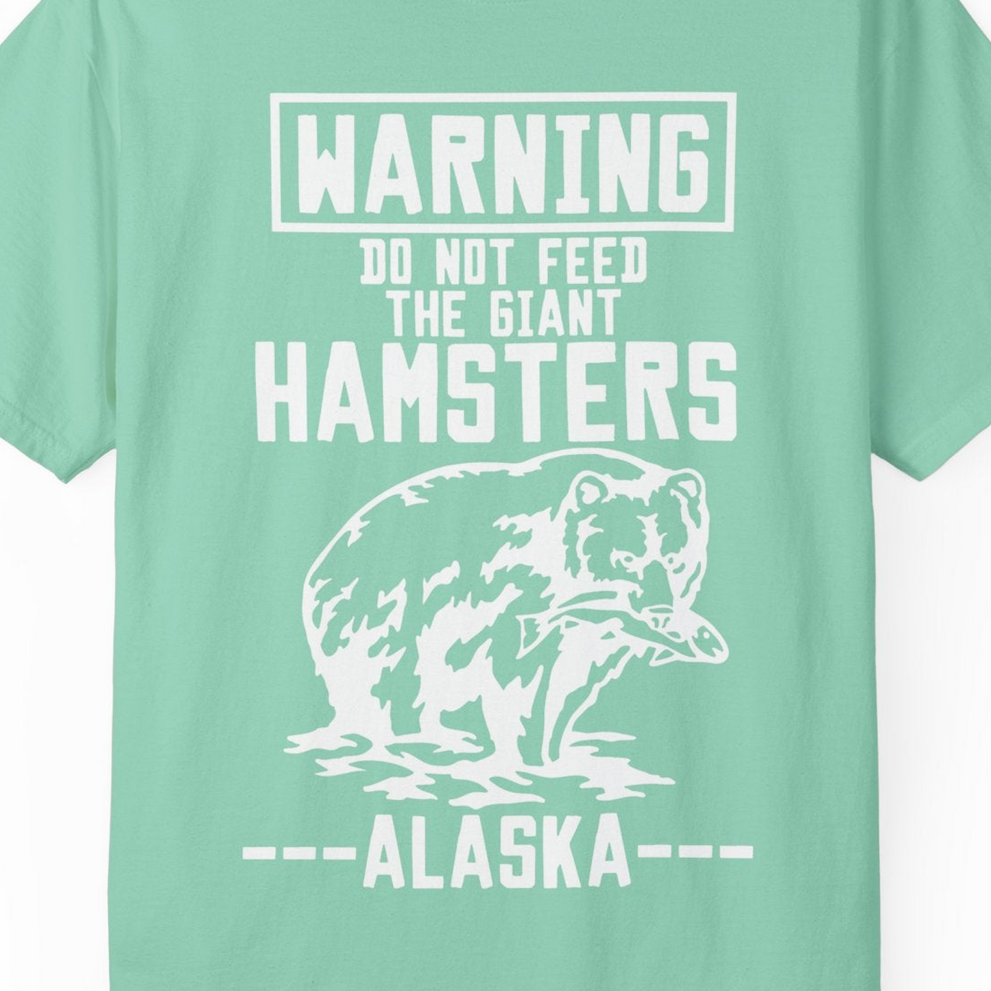 Funny Alaska Bear Warning Sign Shirt Comfort Colors T-Shirt – Island Reef – Alaska Cruise Shirts Close Up