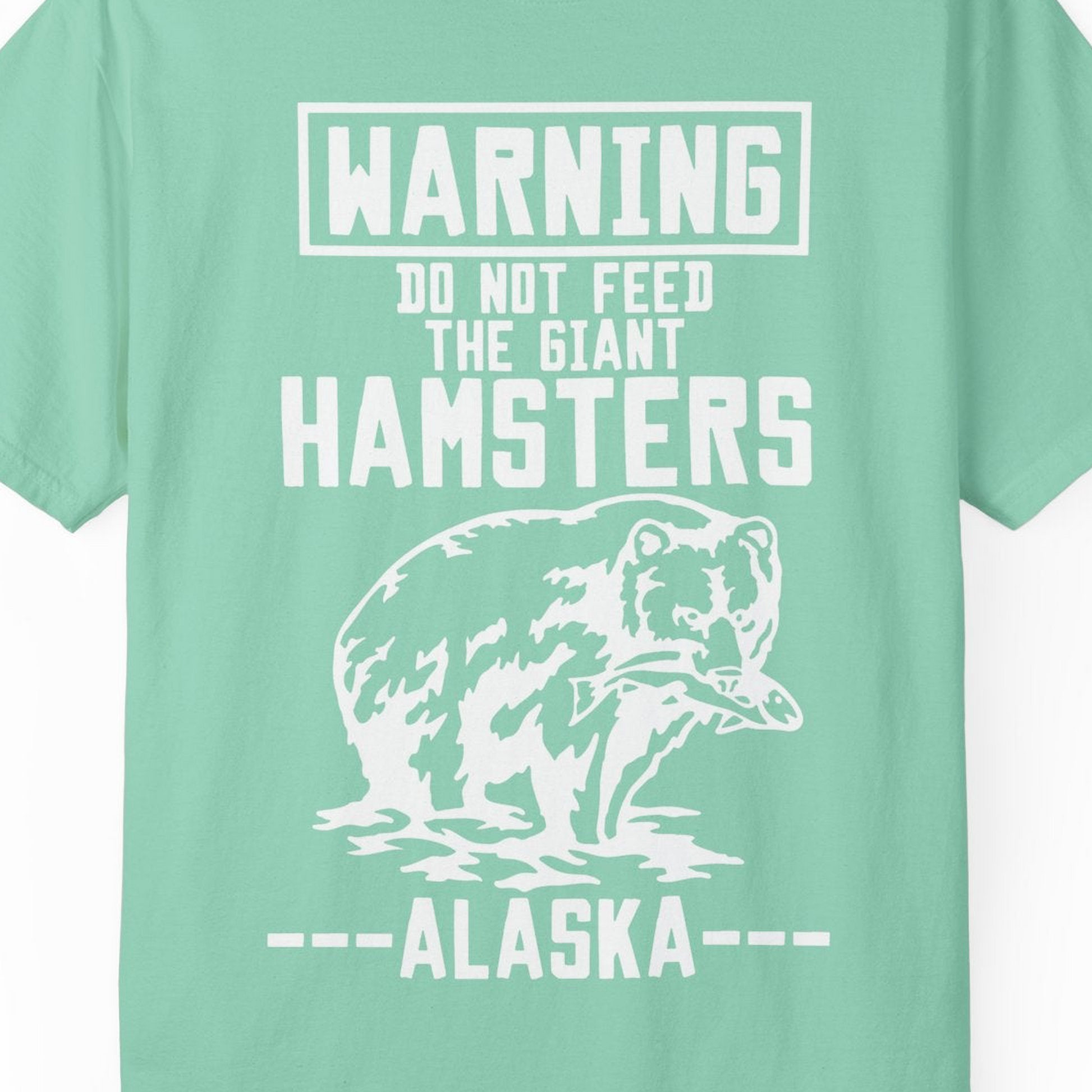 Funny Alaska Bear Warning Sign Shirt Comfort Colors T-Shirt – Island Reef – Alaska Cruise Shirts Close Up