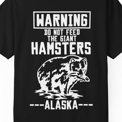 Funny Alaska Bear Warning Sign Shirt Comfort Colors T-Shirt – Black – Alaska Cruise Shirts Close Up