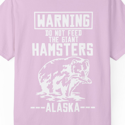Funny Alaska Bear Warning Sign Shirt Comfort Colors T-Shirt – Orchid – Alaska Cruise Shirts Close Up