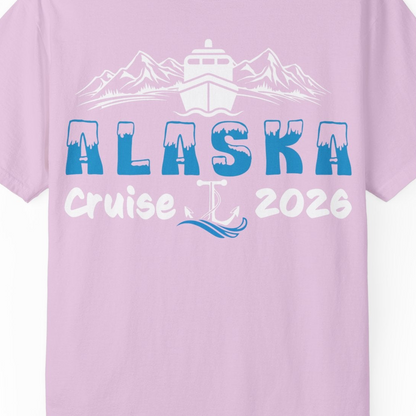 Alaska Cruise 2026 Shirt Comfort Colors T-Shirt – Orchid – Alaska Cruise Shirts Close Up