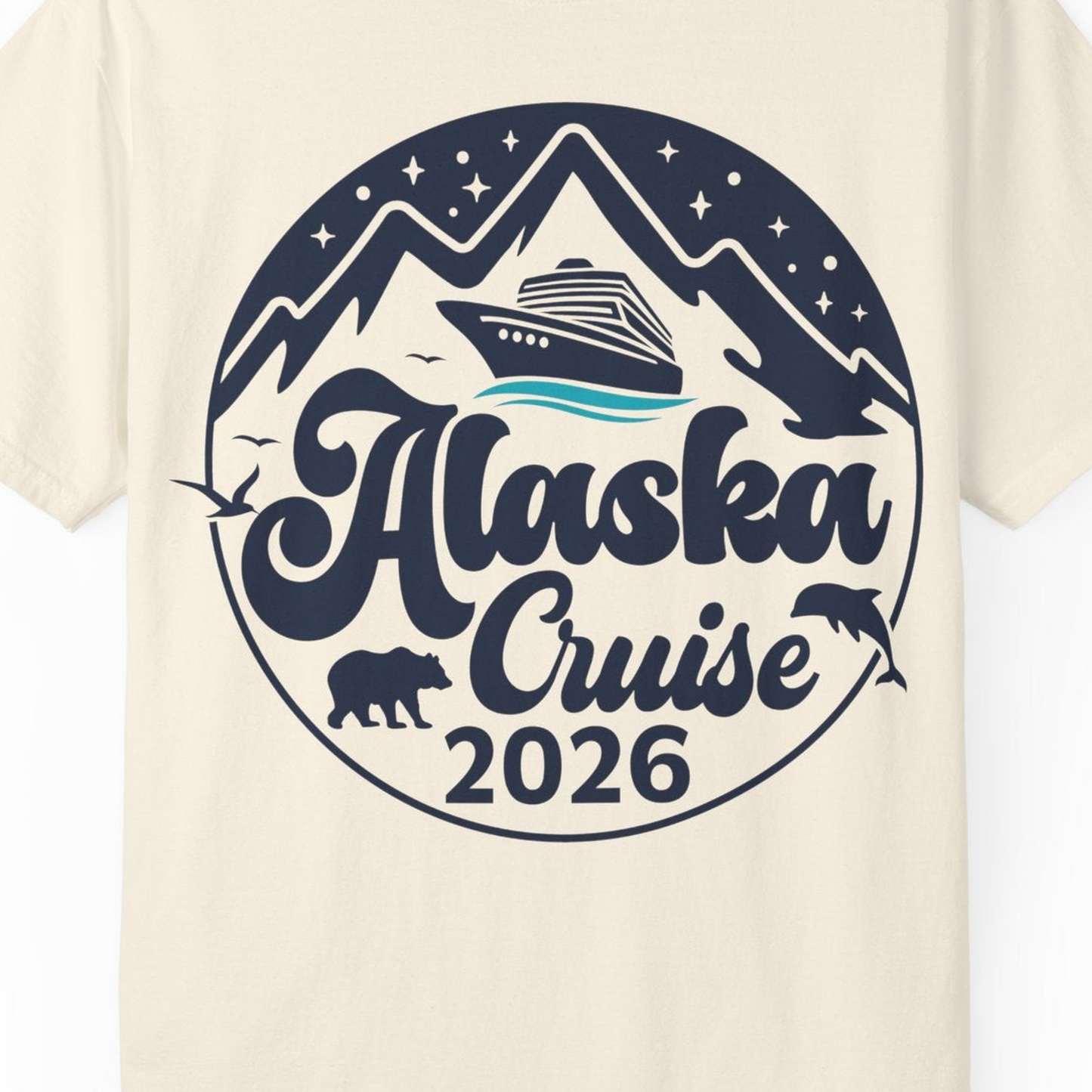 Alaska Cruise 2026 Shirt Comfort Colors T-Shirt – Ivory – Alaska Cruise Shirts Close Up