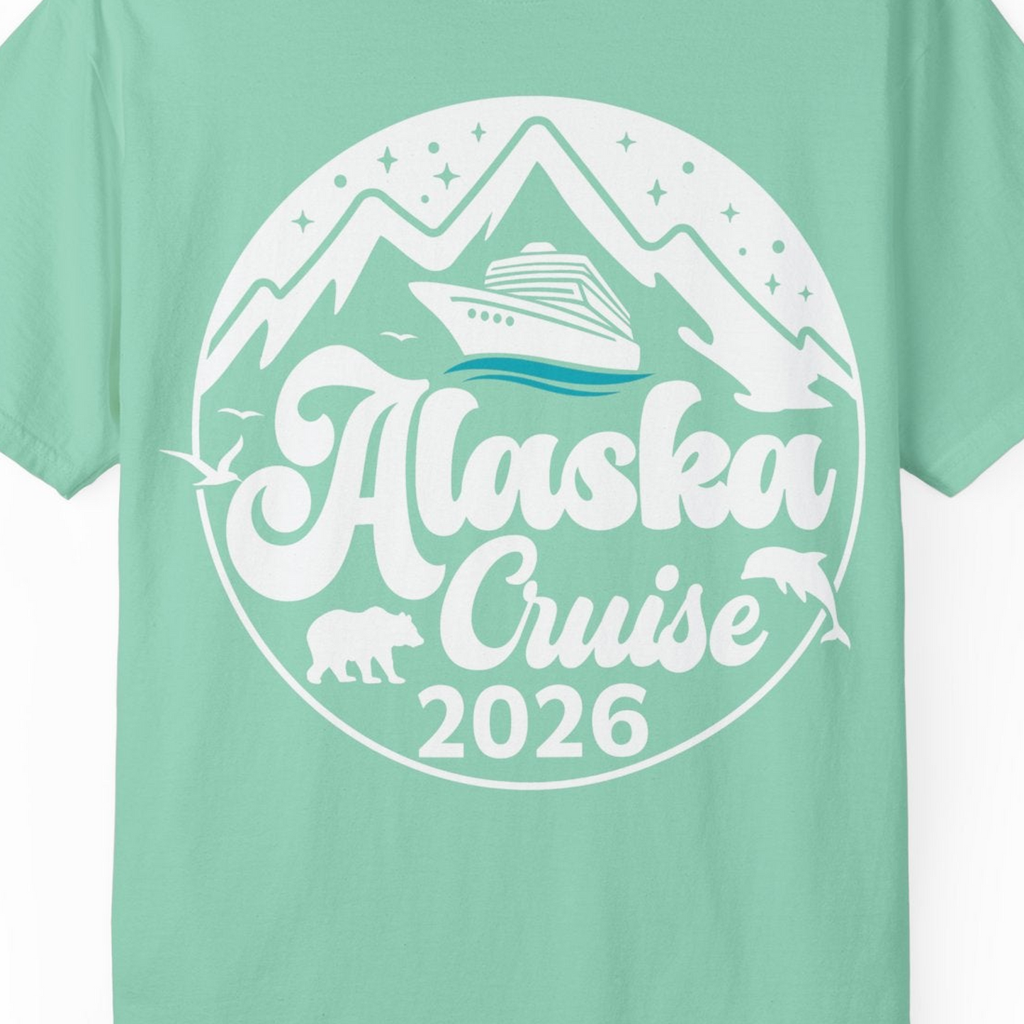 Alaska Cruise 2026 Shirt Comfort Colors T-Shirt – Island Reef – Alaska Cruise Shirts Close Up