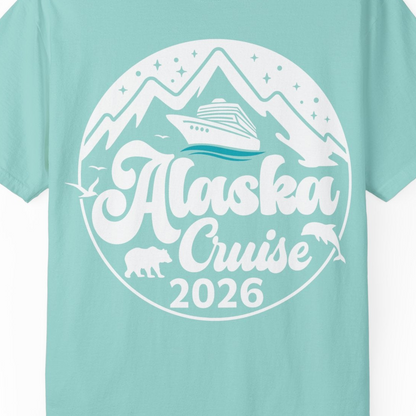 Alaska Cruise 2026 Shirt Comfort Colors T-Shirt – Chalky Mint – Alaska Cruise Shirts Close Up