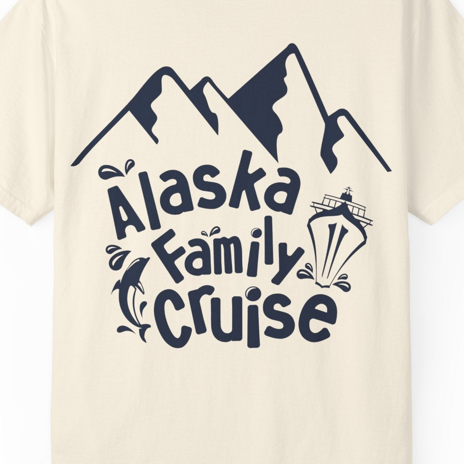 Alaska Family Cruise Adventure Shirt Comfort Colors T-Shirt – Ivory – Alaska Cruise Shirts Close Up