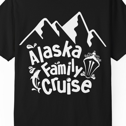 Alaska Family Cruise Adventure Shirt Comfort Colors T-Shirt – Black – Alaska Cruise Shirts Close Up