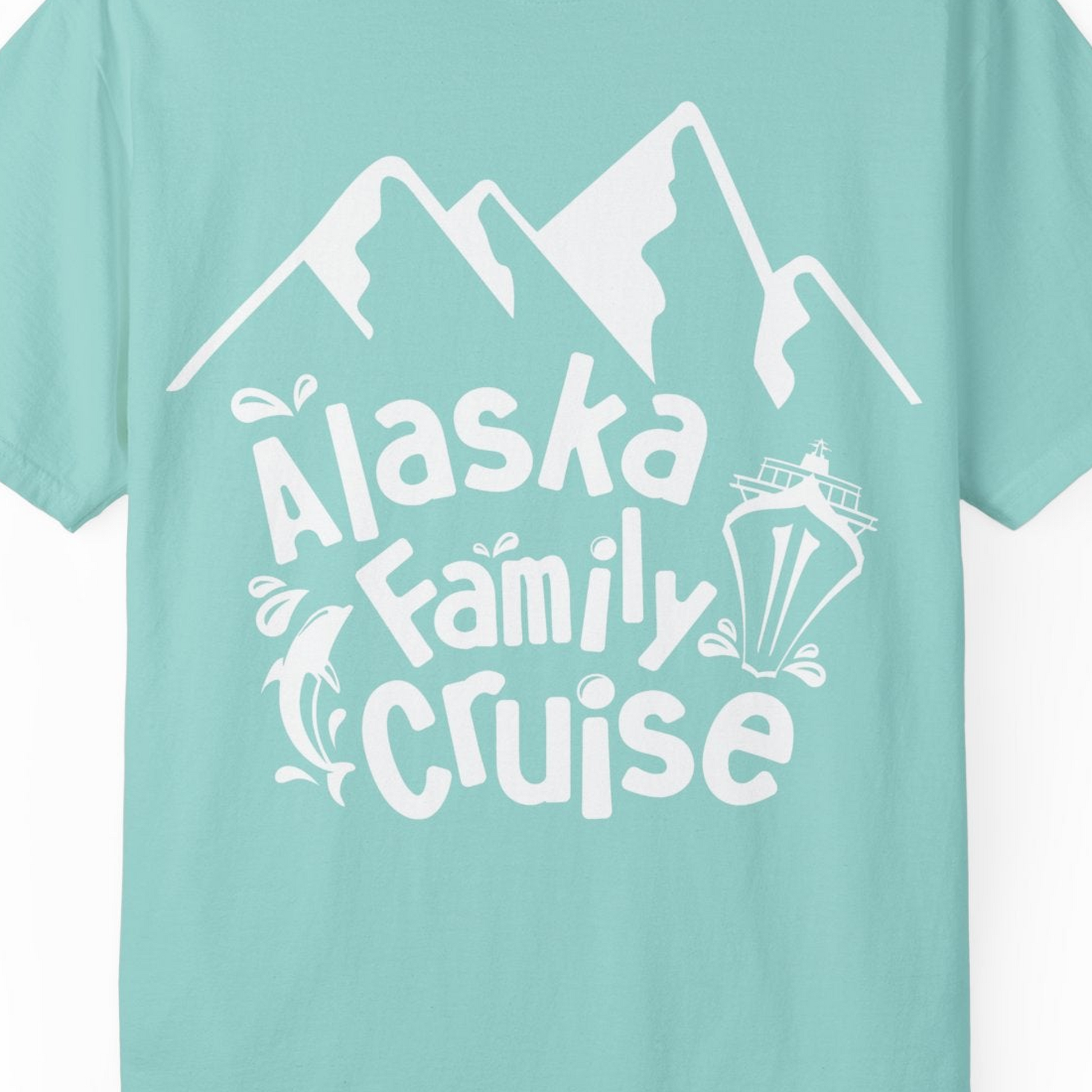 Alaska Family Cruise Adventure Shirt Comfort Colors T-Shirt – Chalky Mint – Alaska Cruise Shirts Close Up